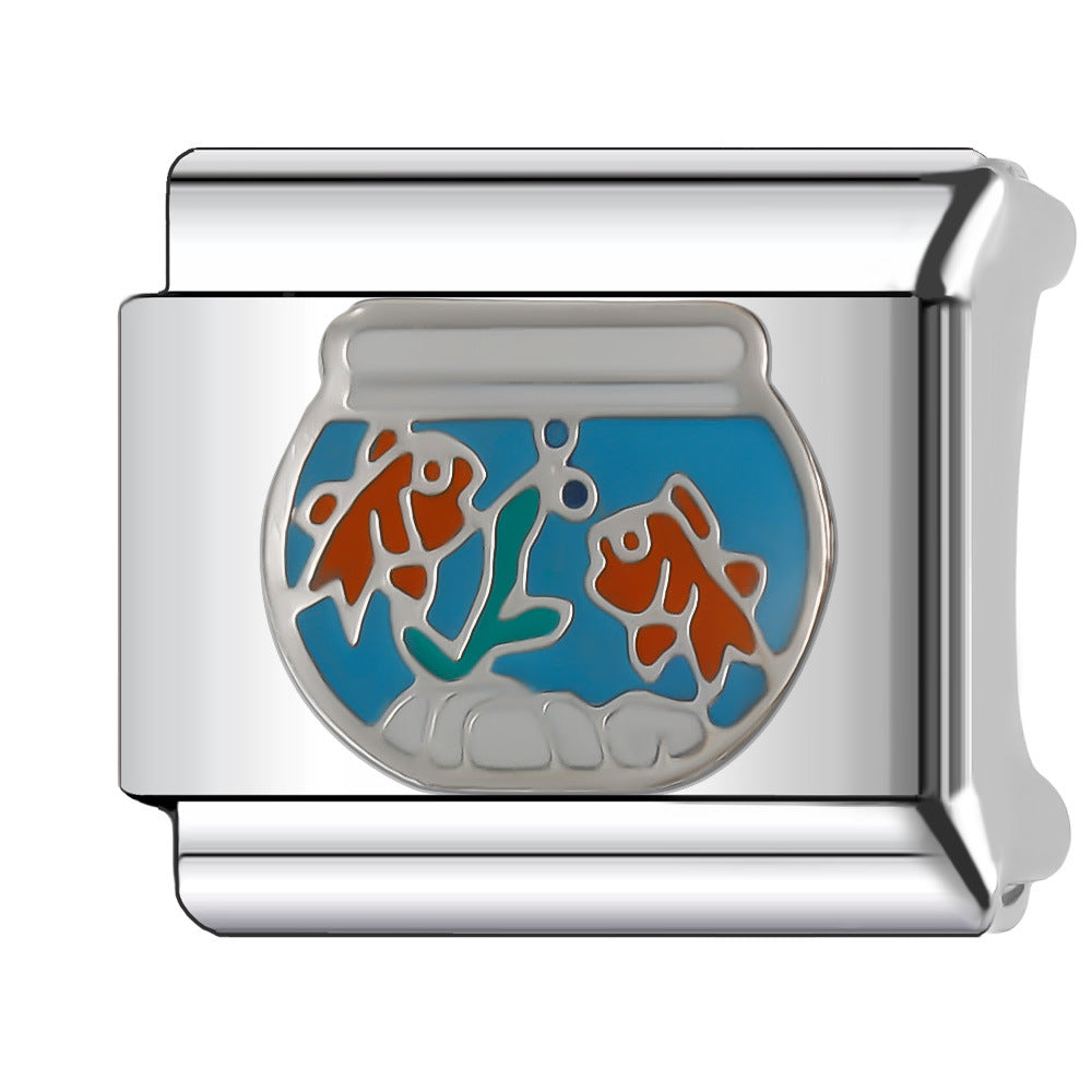 Wholesale Italian Charm Bracelet 9mm DIY Splicing Ocean Series Animal Stainless Steel Composable Bracelet