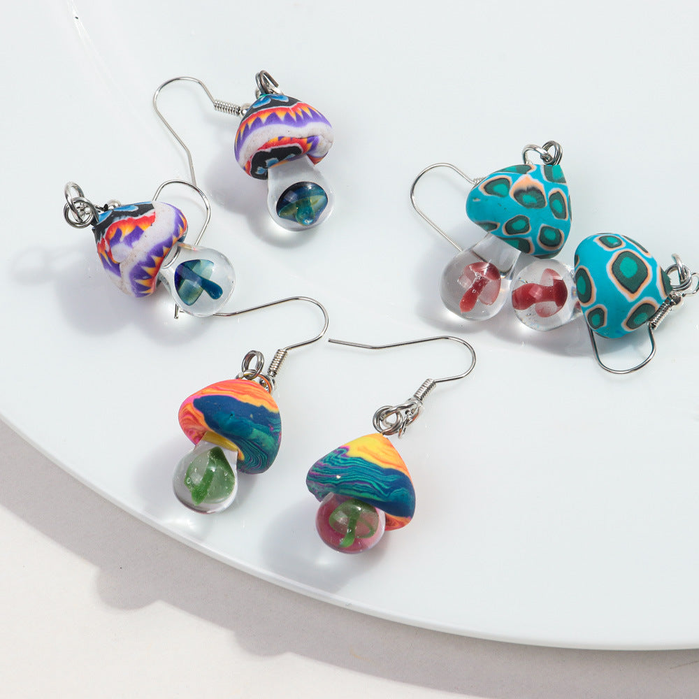 Wholesale Personalized Pastoral Style Soft  Mushroom Earrings
