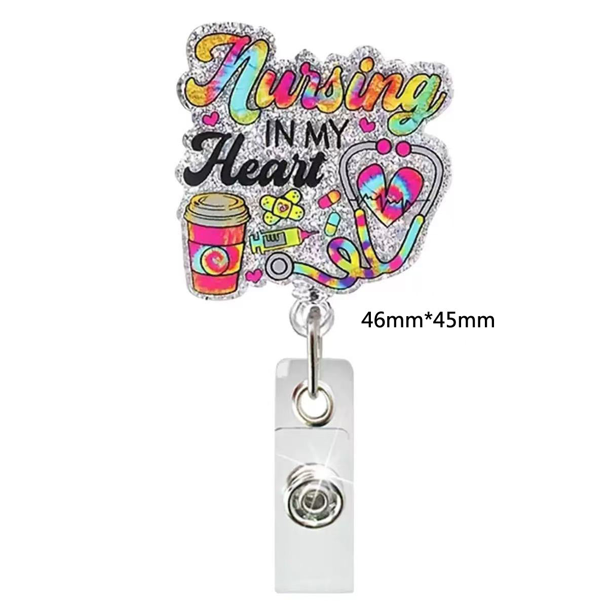 Wholesale acrylic glitter DIY fun nurse and doctor badge scroll
