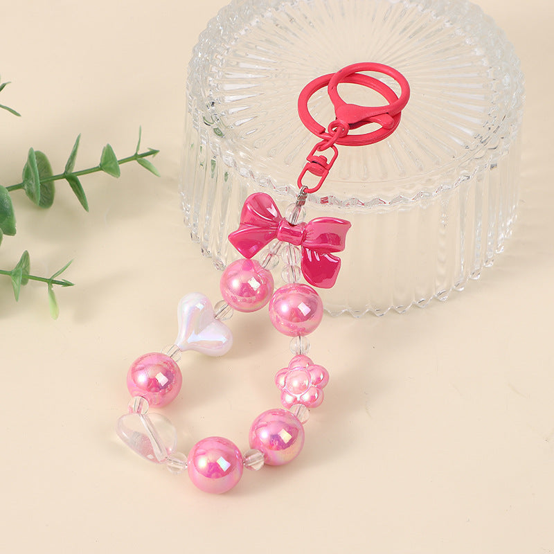Wholesale Creative Fresh Candy Color Beaded Keychain
