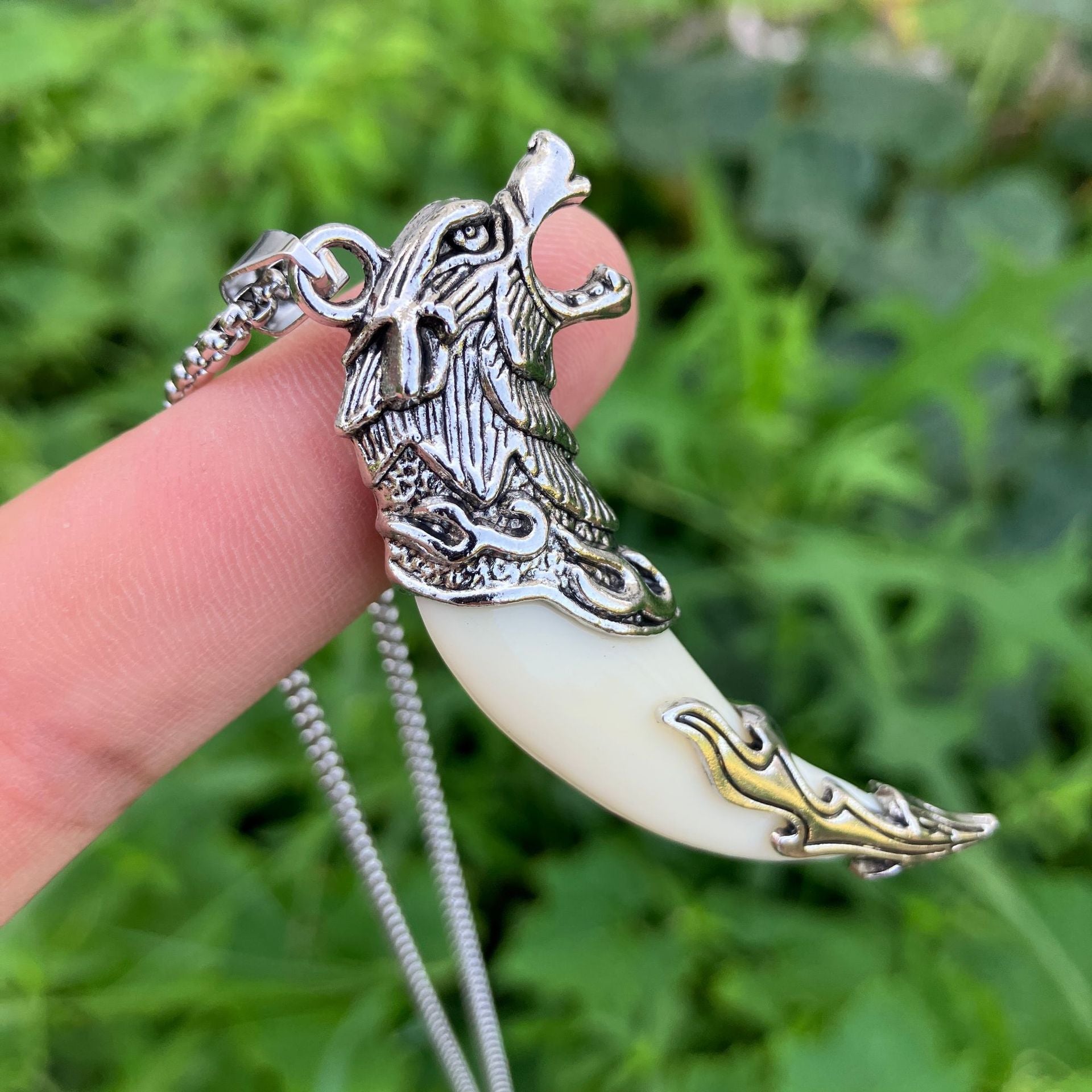 Wholesale Men S Wolf Tooth Pendant Necklace Retro Cool Handmade Layering Jewelry Gift