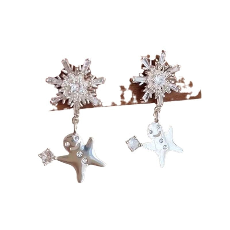 Wholesale Christmas Snowflake Gingerbread Man Smart Earrings Cute Exquisite  Earrings