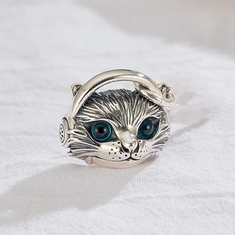Wholesale  cat pendant with headphones female personality  necklace
