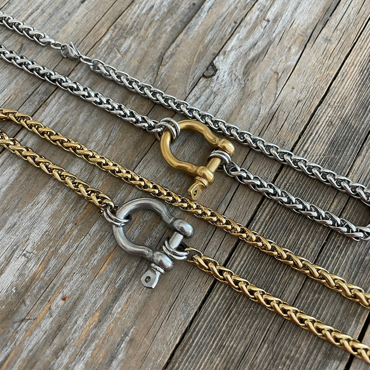 Wholesale carabiner  stainless steel square  necklace