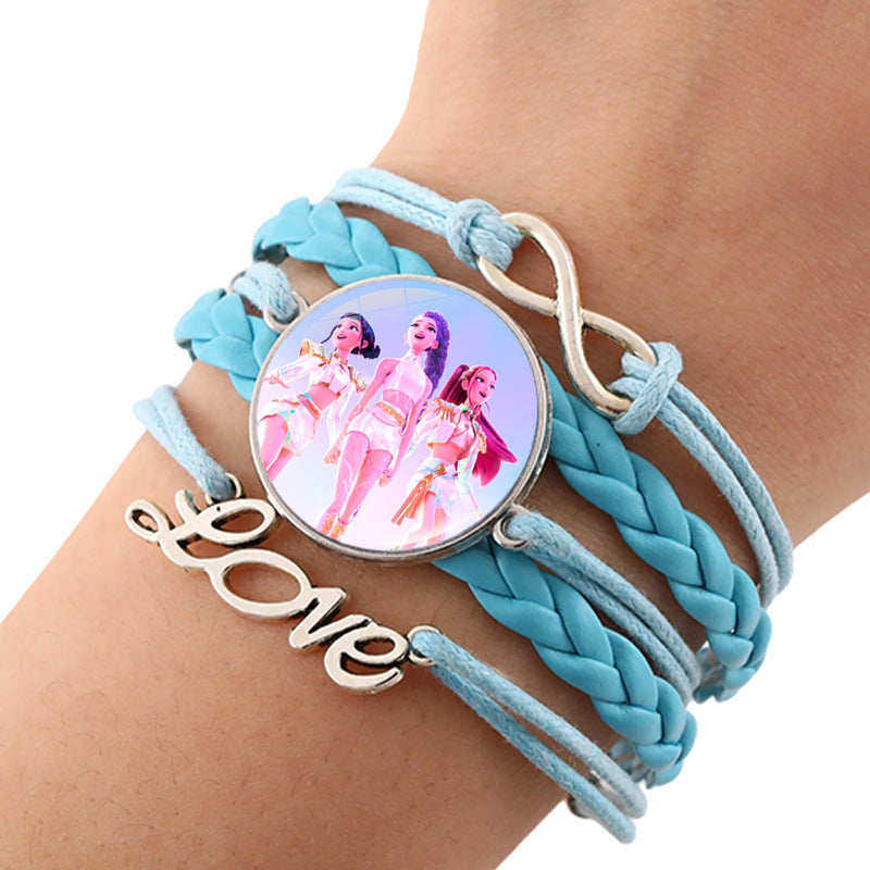 Wholesale kpop anime multi-layer braided bracelet
