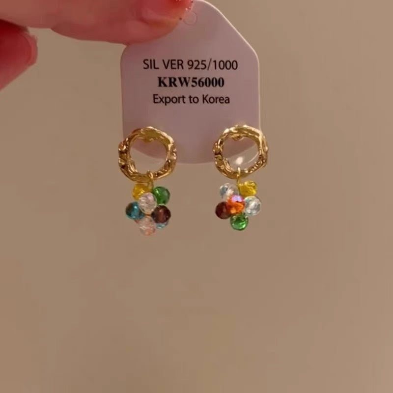 Wholesale color ball pendant earrings  personality niche design earrings