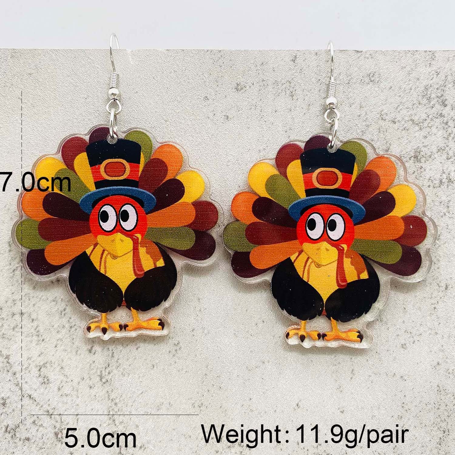 Wholesale Thanksgiving Turkey Pumpkin Acrylic Earrings ACC-ES-ChenY027
