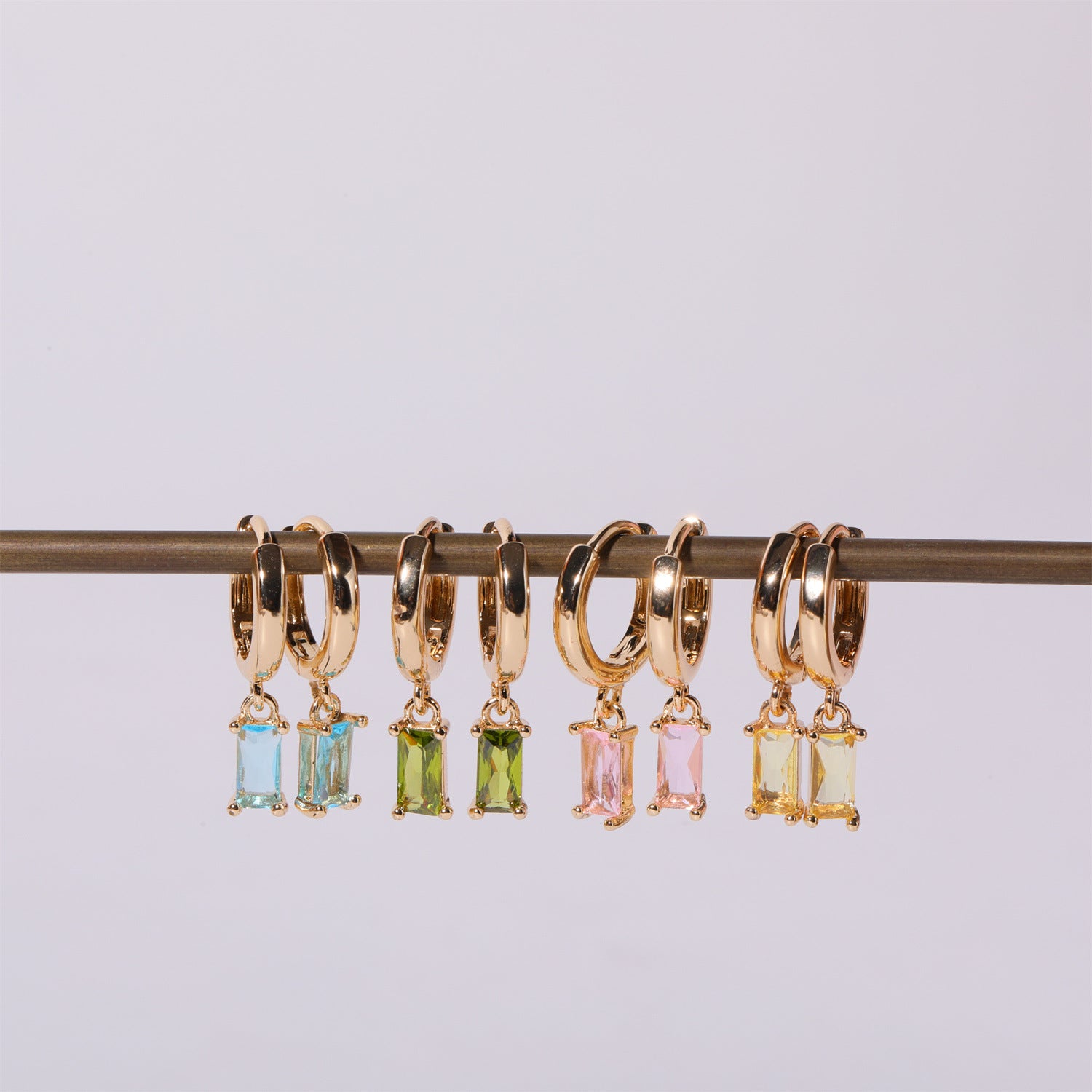Wholesale Copper Gold Tone Birthstone Earrings for Women - Trendy Everyday Jewelry Accessory