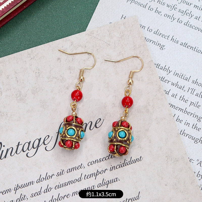 Wholesale Retro Nepal Style Handmade Dangle Earrings,  Trendy Fashion Accessory for Party or Everyday Wear