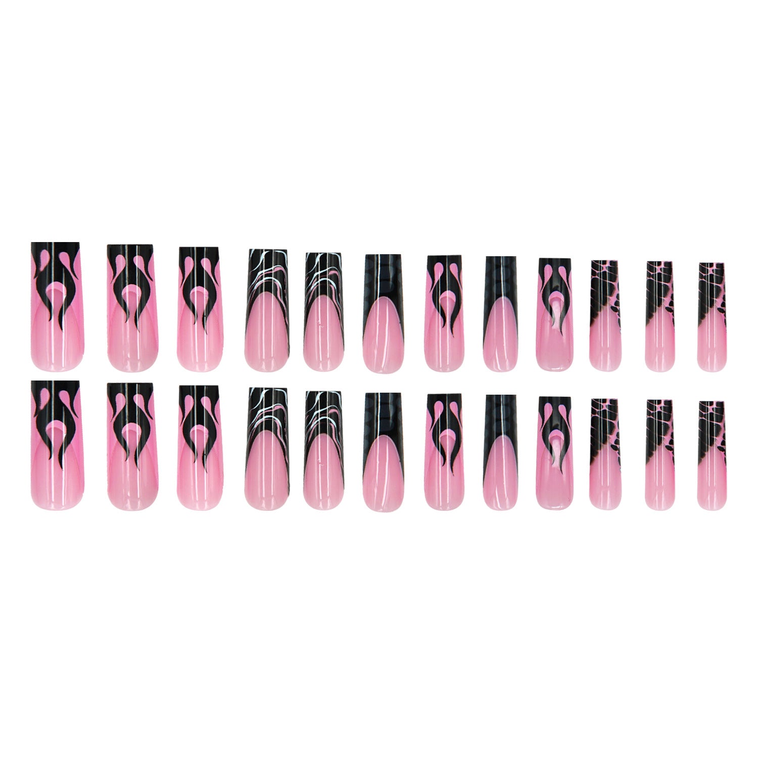 Wholesale 24 Pieces/box Colorful Graffiti Skull Manicure Press-on Nails Kits Nail Stickers ACC-NS-NaiEr001