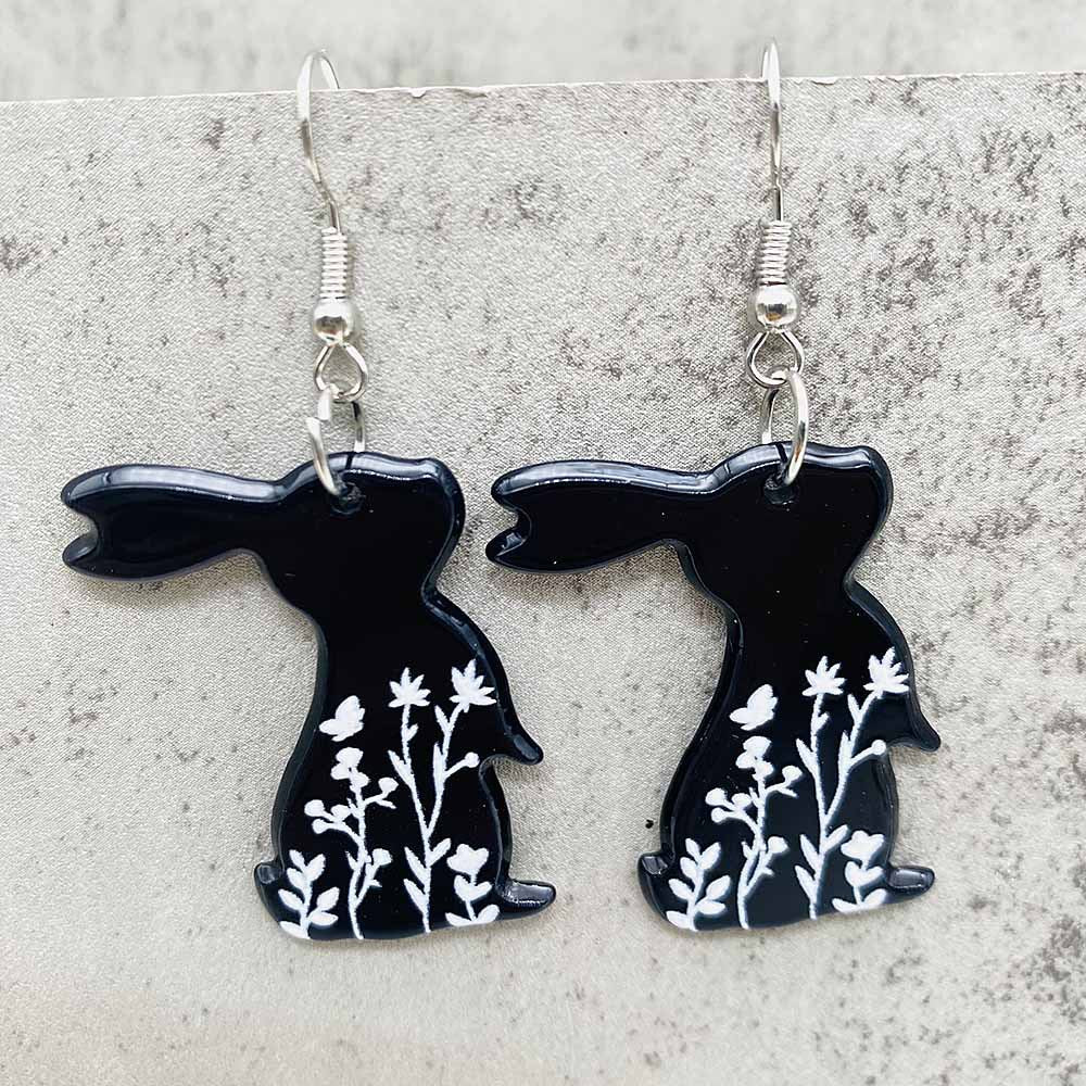 Wholesale  Easter leopard print rabbit carrot acrylic earrings