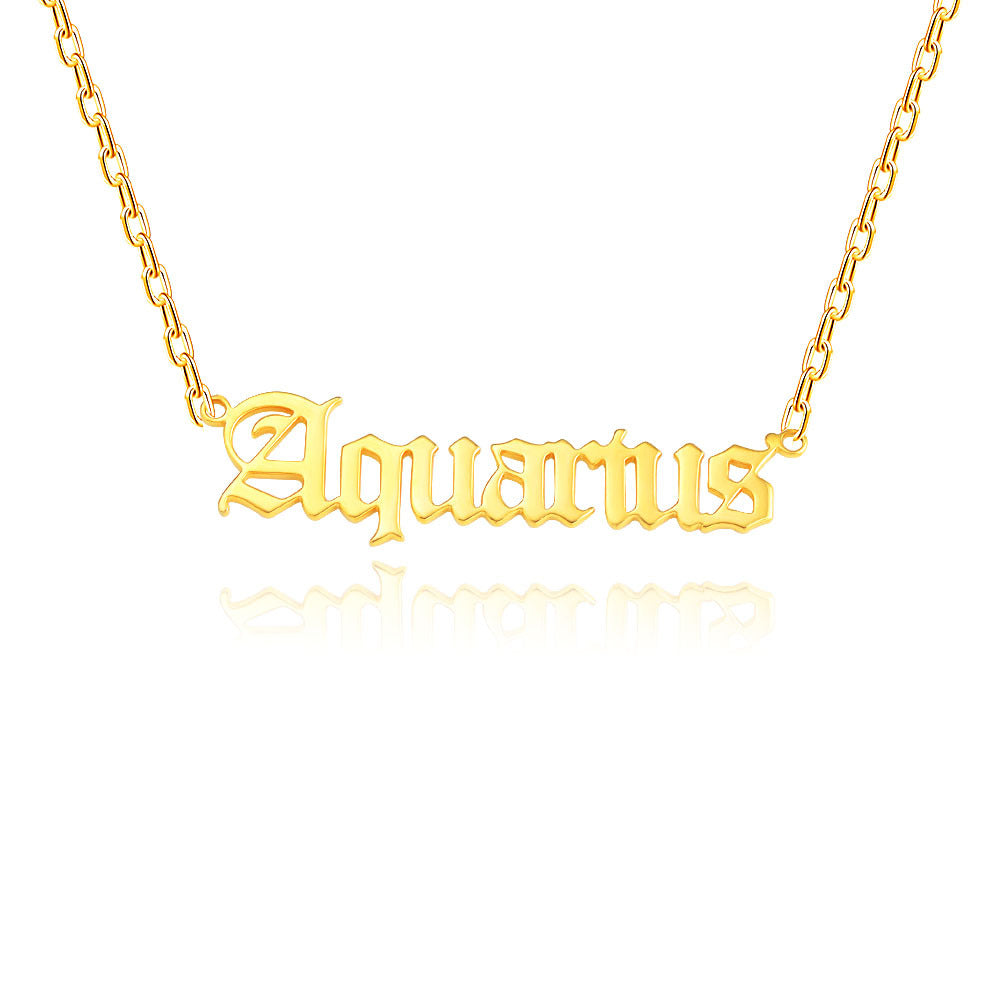 Wholesale Stainless Steel 12 Zodiac Letter Necklace ACC-NE-MiYi004