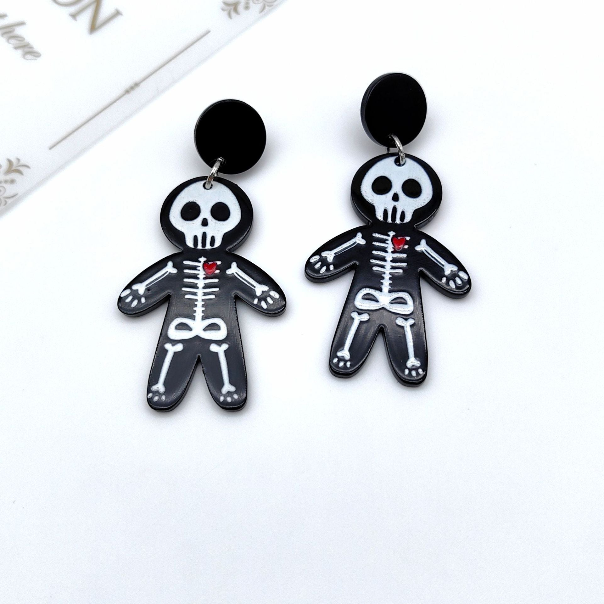 Wholesale Halloween Horror Skull Acetate Acrylic Earrings ACC-ES-Xizhao003