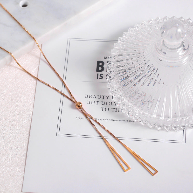 Wholesale sweater chain long necklace  light luxury titanium steel necklaces