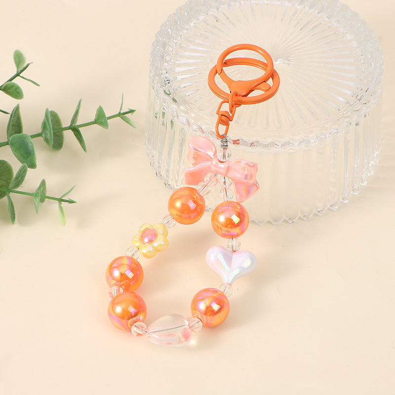 Wholesale Creative Fresh Candy Color Beaded Keychain