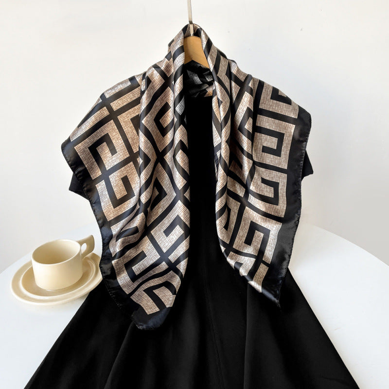 Wholesale Stylish Women S Satin Square f 90Cm Printed Headwrap Gift Resale Accessory