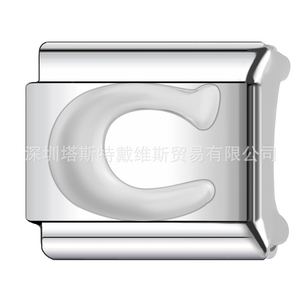 Wholesale 9mm Italian Charm Starter Bracelets DIY square Single Section Creative Stainless Steel Composable Bracelet