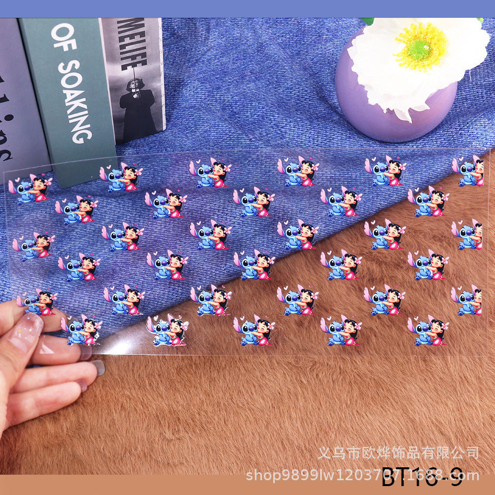 Wholesale Cartoon UV transfer stickers,  crystal stickers,  tear-off crystal labels with text,  16oz glass stickers