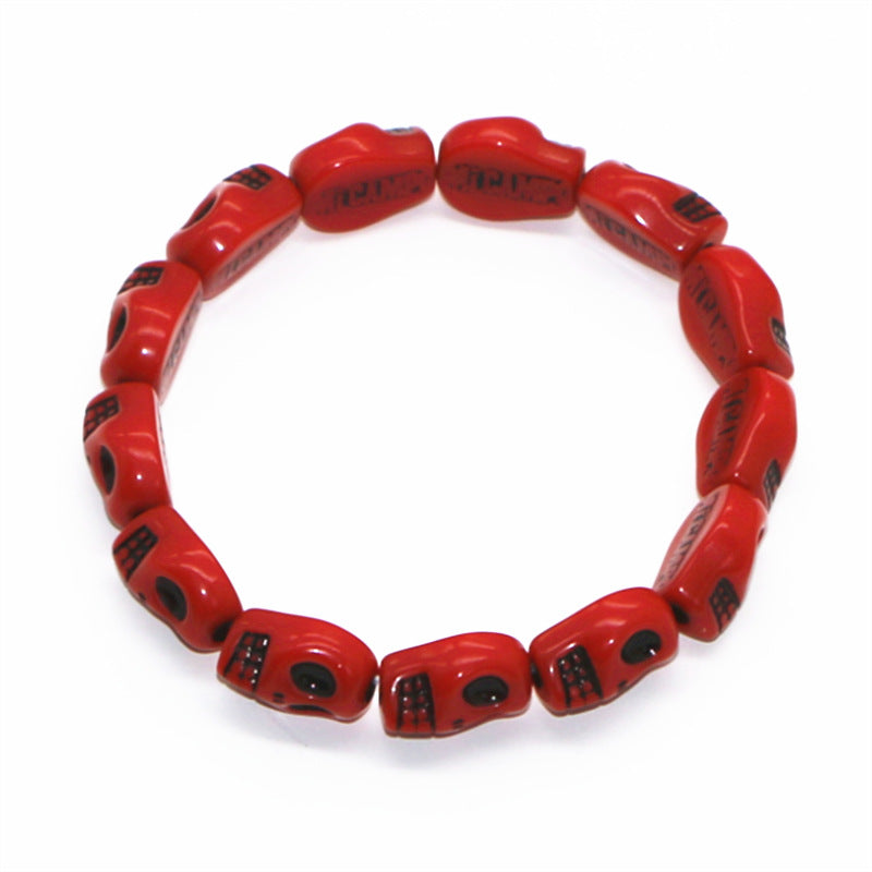 Wholesale Acrylic Punk Beaded Skull Bracelets
