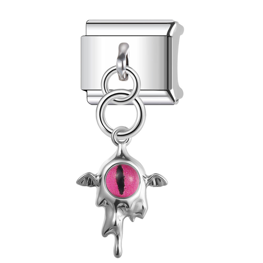 Wholesale Italian Charm Bracelet 9mm DIY Splicing Devil's Eye Series Stainless Steel Composable Bracelet