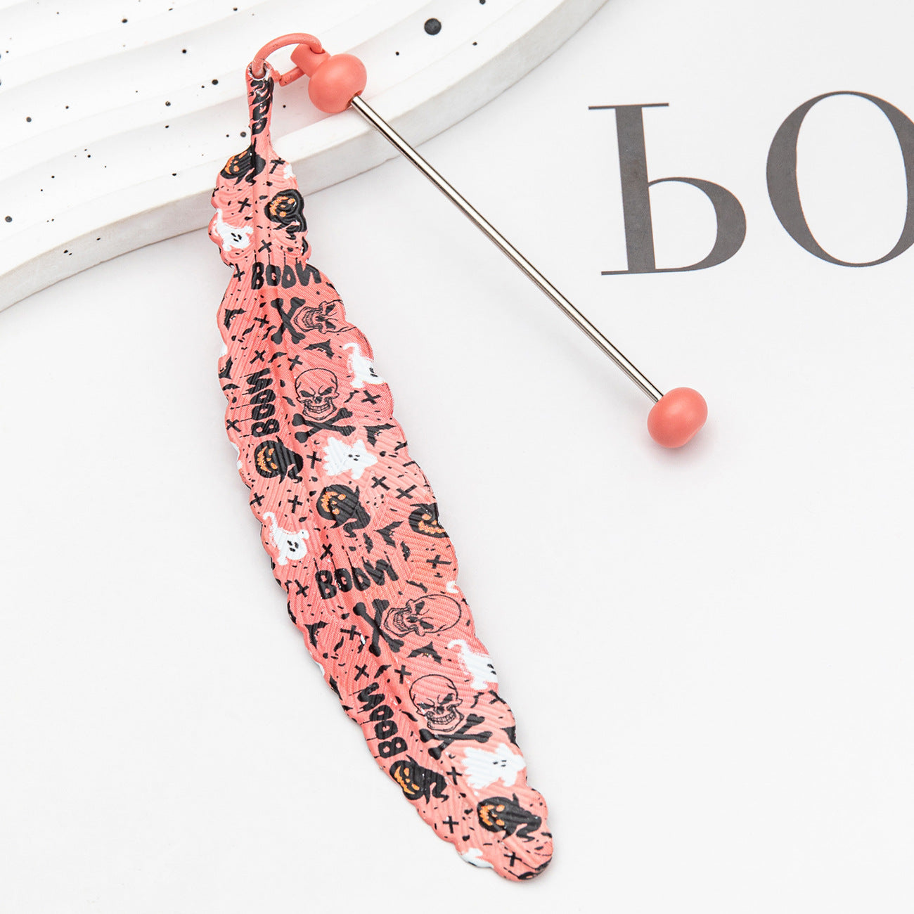 Wholesale Beadable Christmas Halloween Feather DIY Beaded Bookmarks ACC-BM-HuaH003