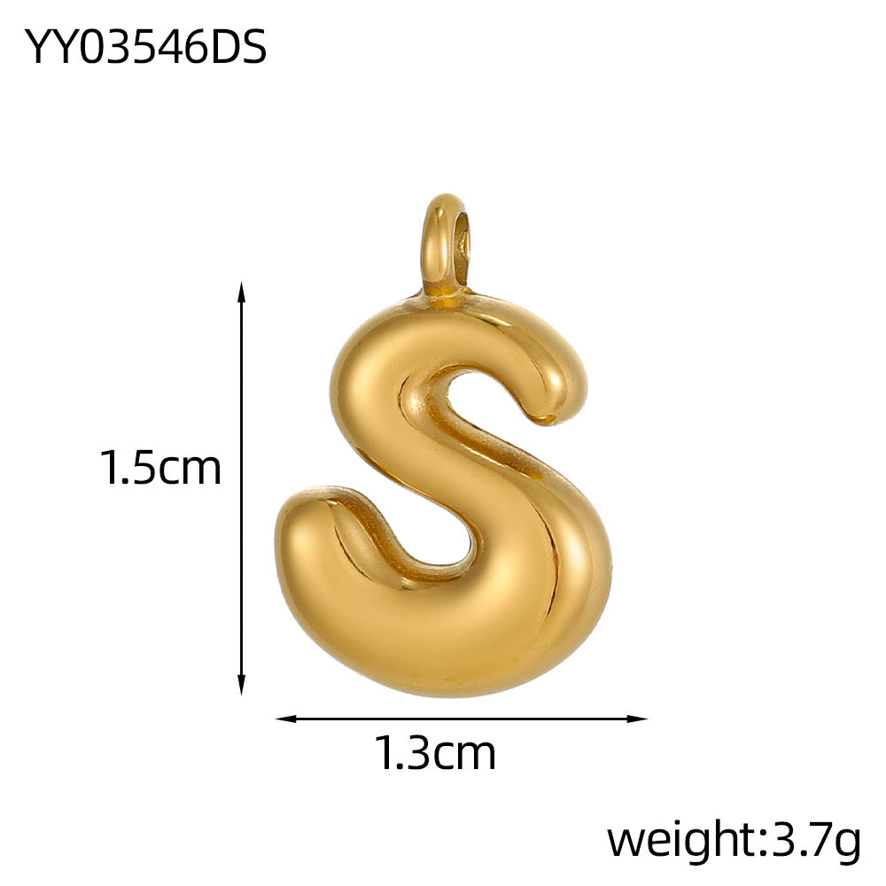 Wholesale Stainless steel bubble letter pendant necklace accessories