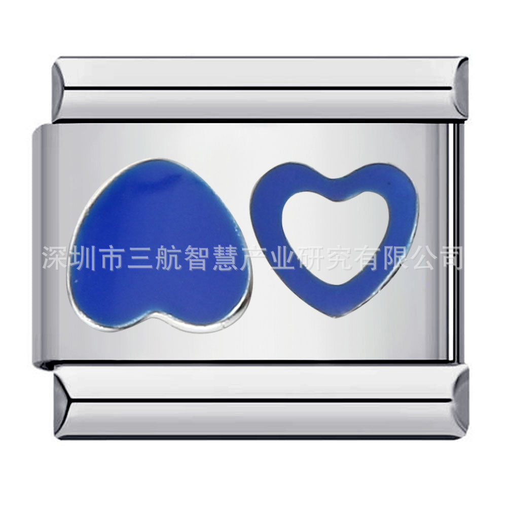 Wholesale 5pcs Italian Charm Bracelet 9mm DIY Splicing Star Smiley Face Stainless Steel Composable Bracelet