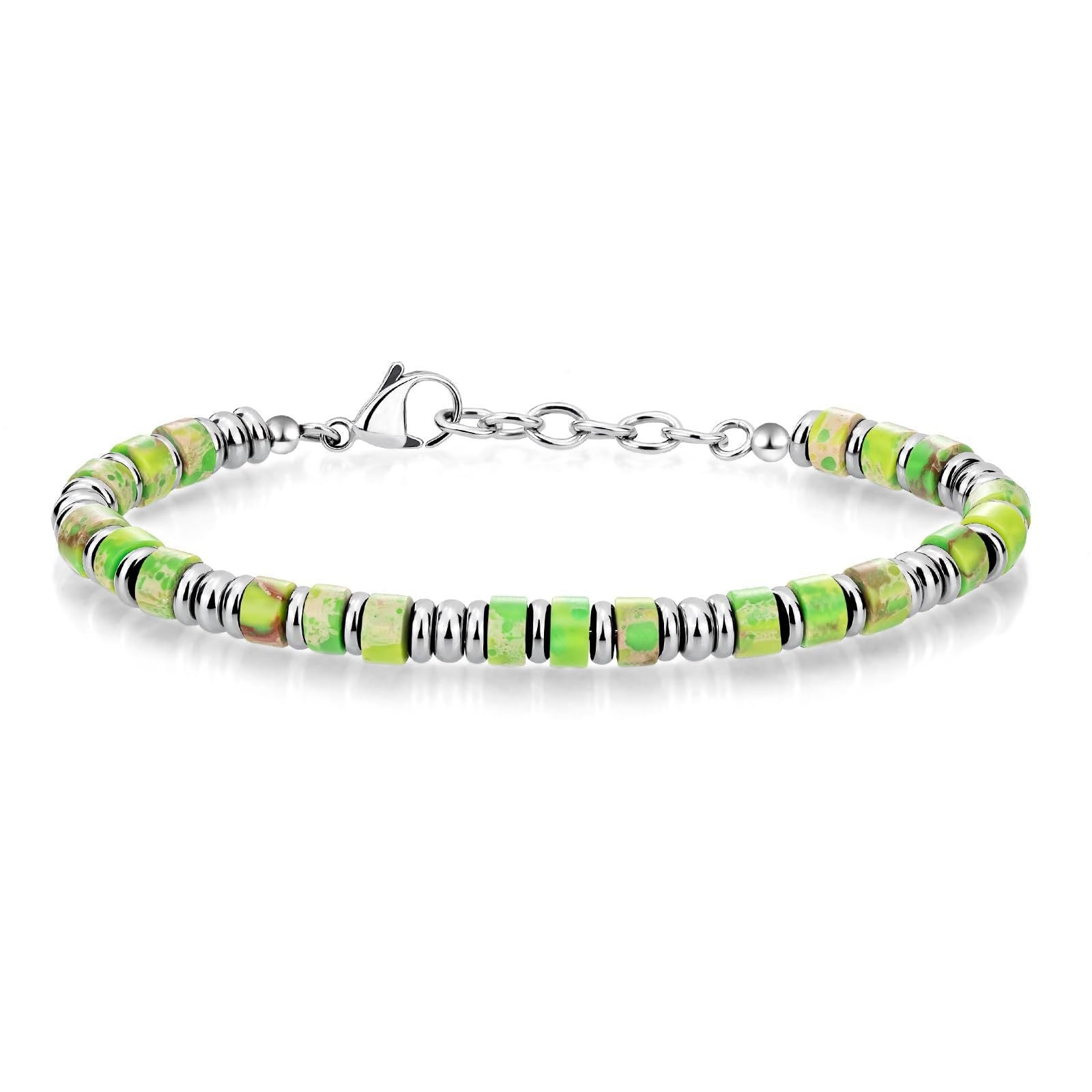 Wholesale Bohemian Chain Bracelet Natural Obsidian Beads Stainless Steel Business Gift Fashion Accessory