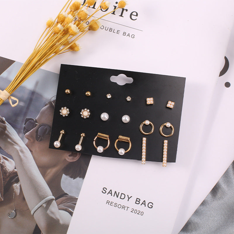 Wholesale Alloy 9 pairs/ set earrings set