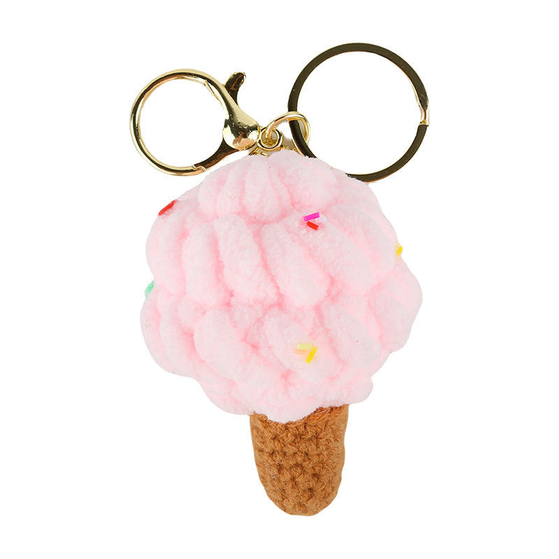 Wholesale Colorful Plush Ice Cream Keychain Cartoon Bag Charm Cute Gift