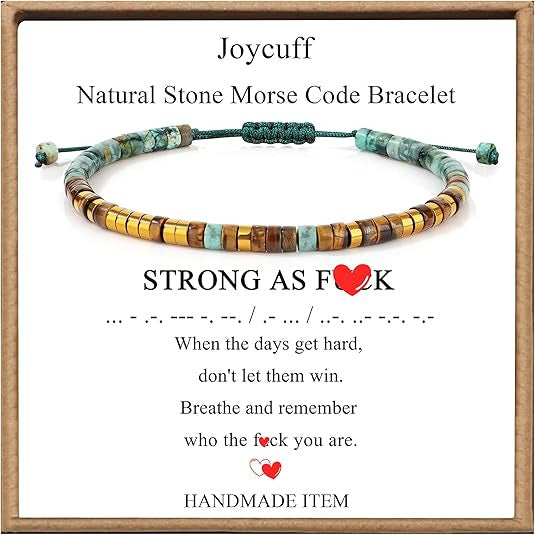 Wholesale Morse Code Tiger Eye Stone Bracelet Unisex Fashion Accessory Gift