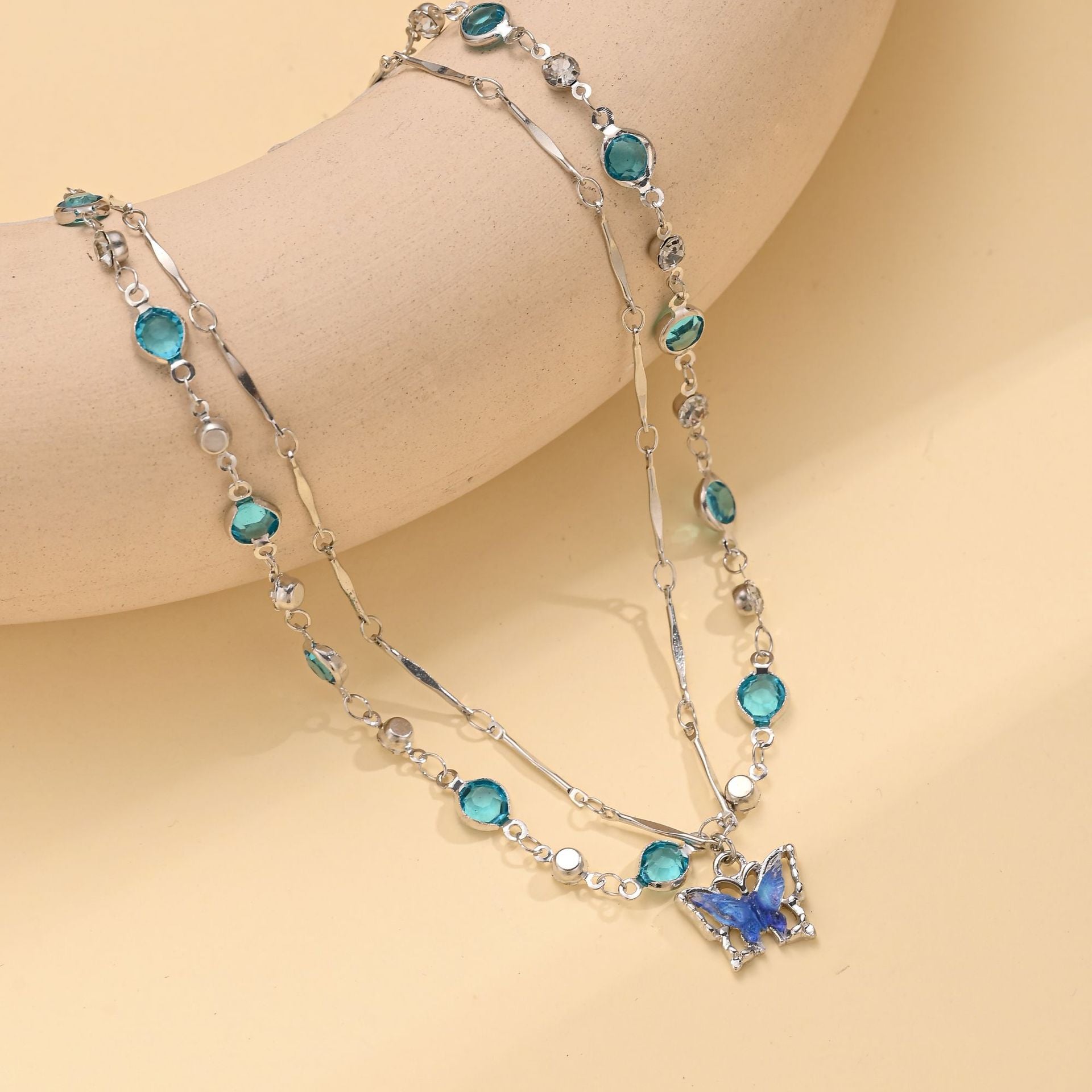 Wholesale Double-Layer Butterfly Necklace Versatile Necklace