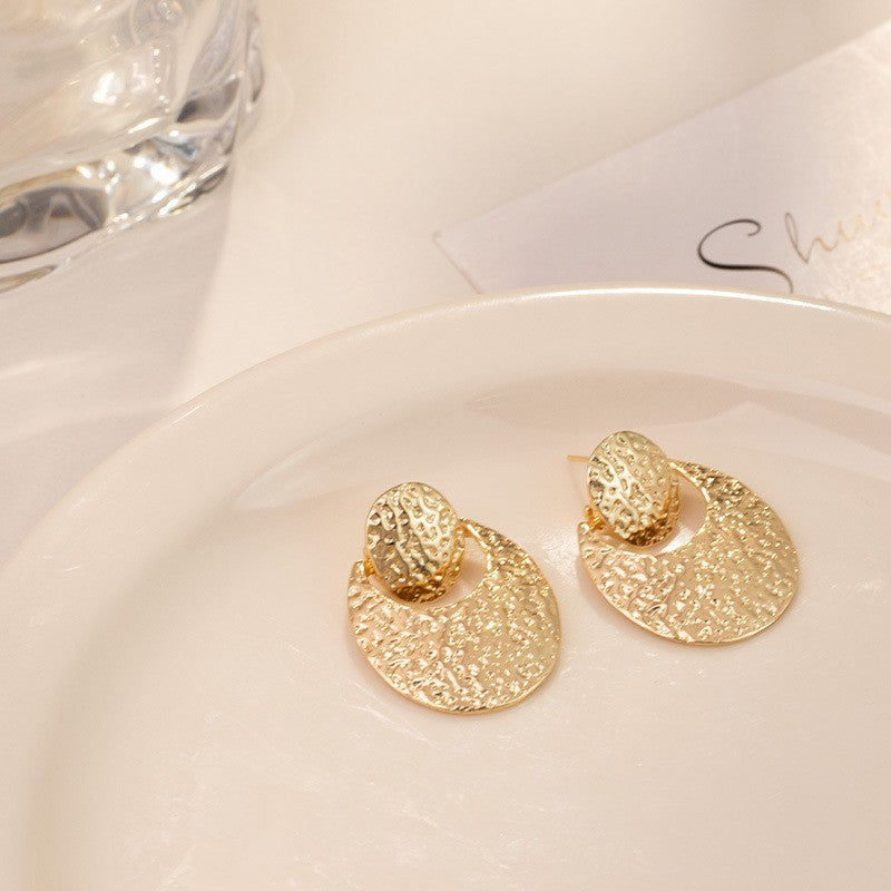 Wholesale metal exaggerated fashion leaves retro s925 silver needle alloy earrings ACC-ES-RuLong002