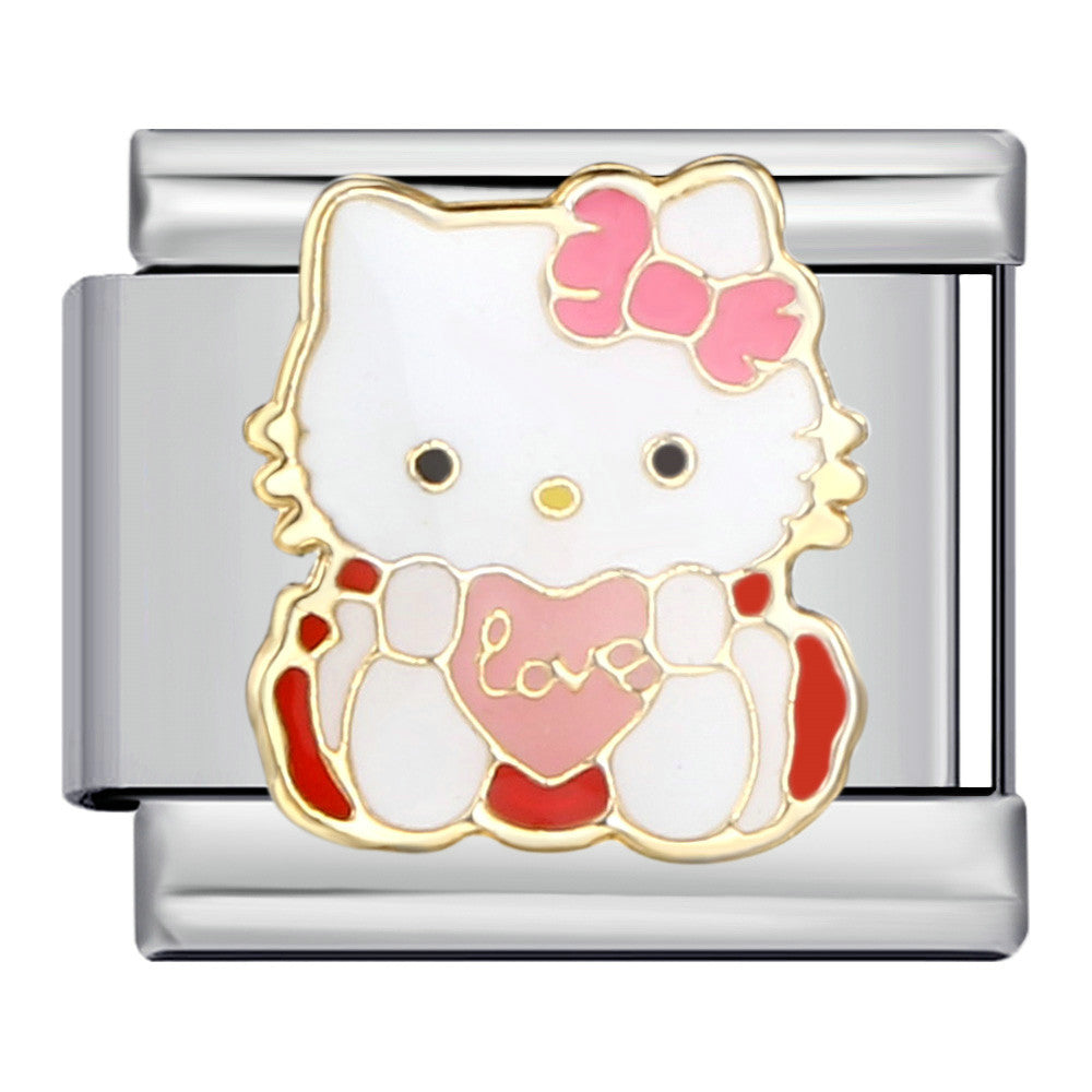 Wholesale Cute cartoon Italian module bracelet titanium steel welding oil dripping DIYCharms