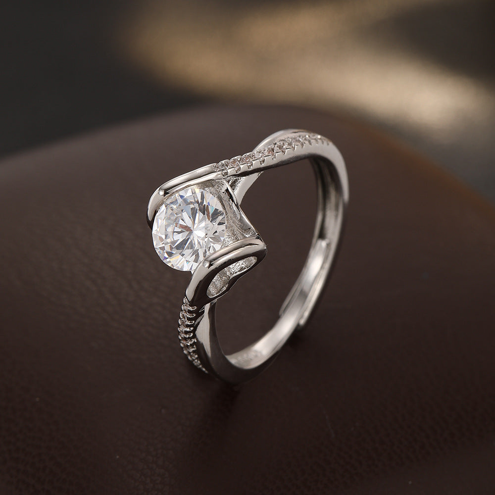 Wholesale Chic Copper Zircon Angel Kiss Ring Women S Fashion Jewelry Accessory Boutique Resale