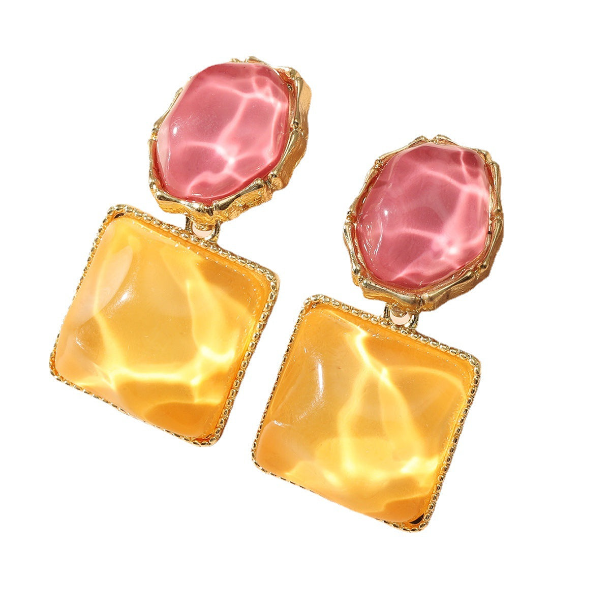 Wholesale Trendy Resin Water Ripple Earrings,  French Style Fashion Jewelry for Everyday Wear