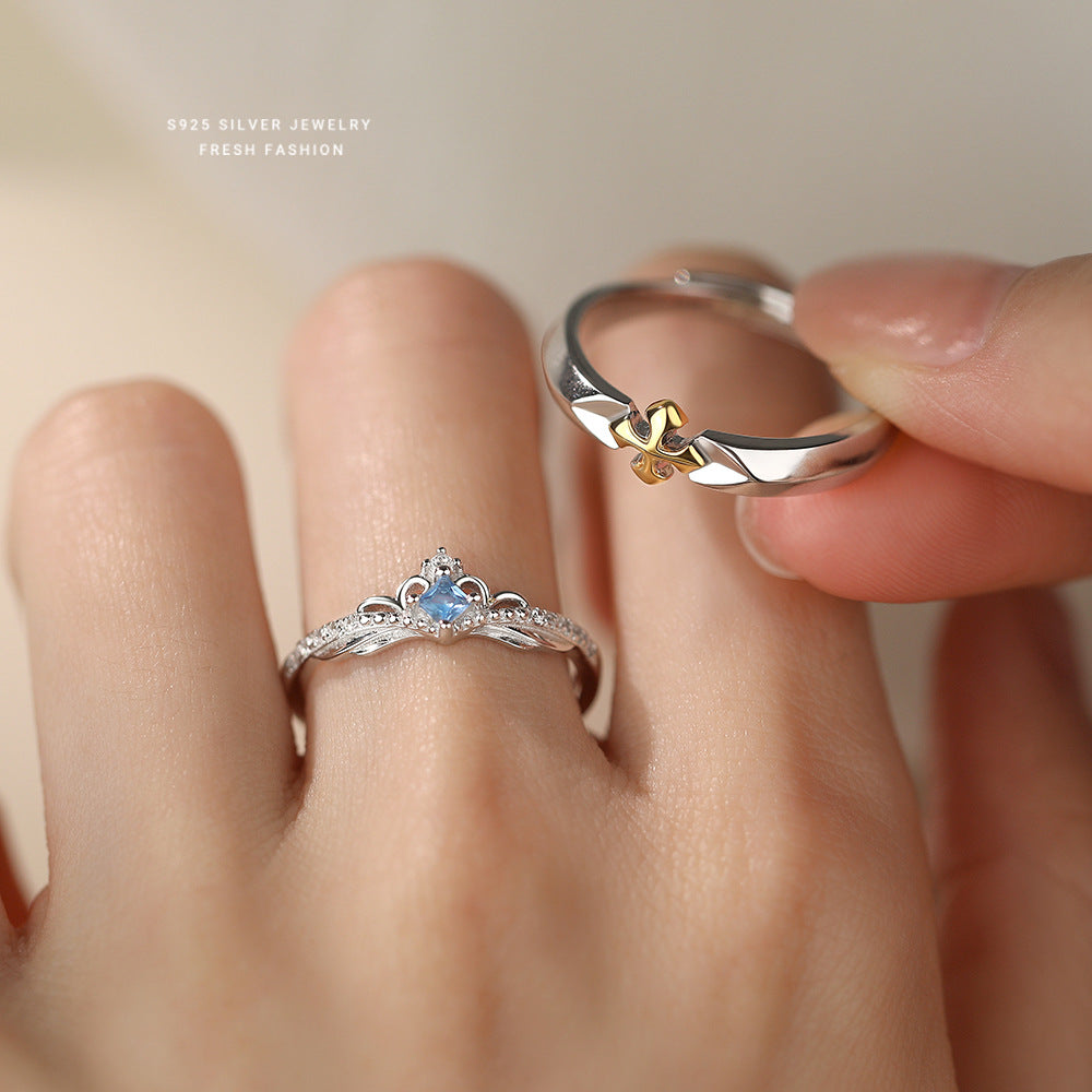 Wholesale Princess and Knight Couple S925 Sterling Silver Ring