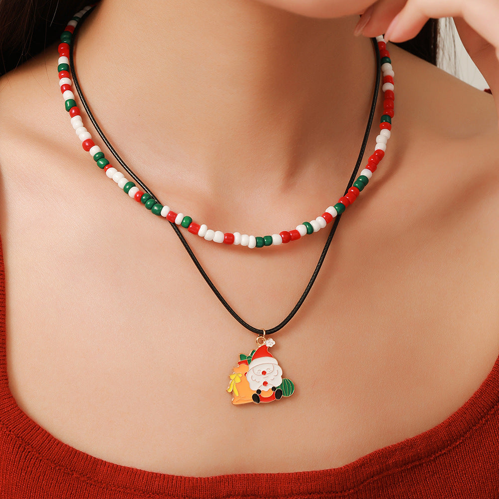 Wholesale Christmas Acrylic Rice Bead Necklaces ACC-NE-Zhey003