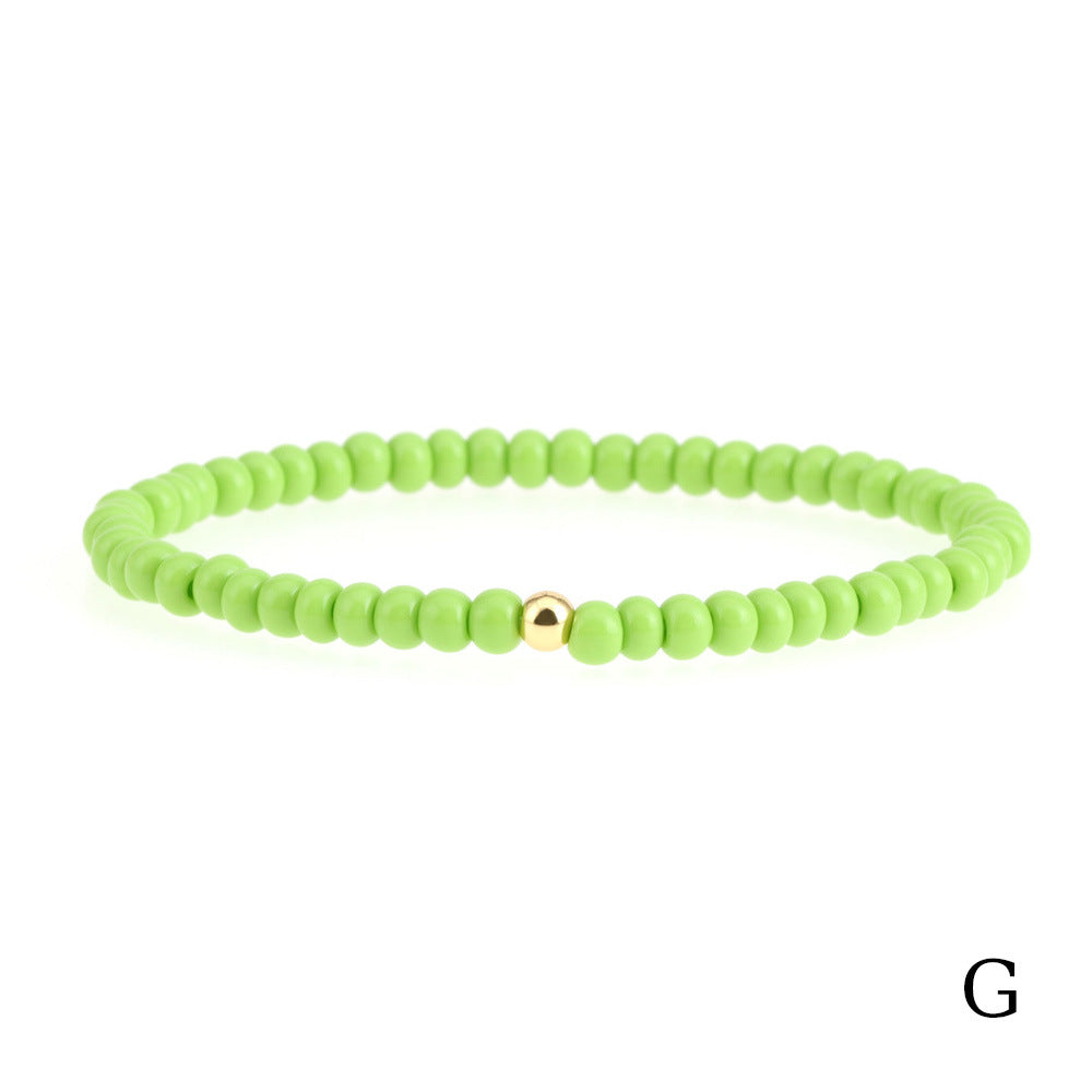 Wholesale Colorful Preciosa Czech imported glass bead bracelet handmade elastic jewelry