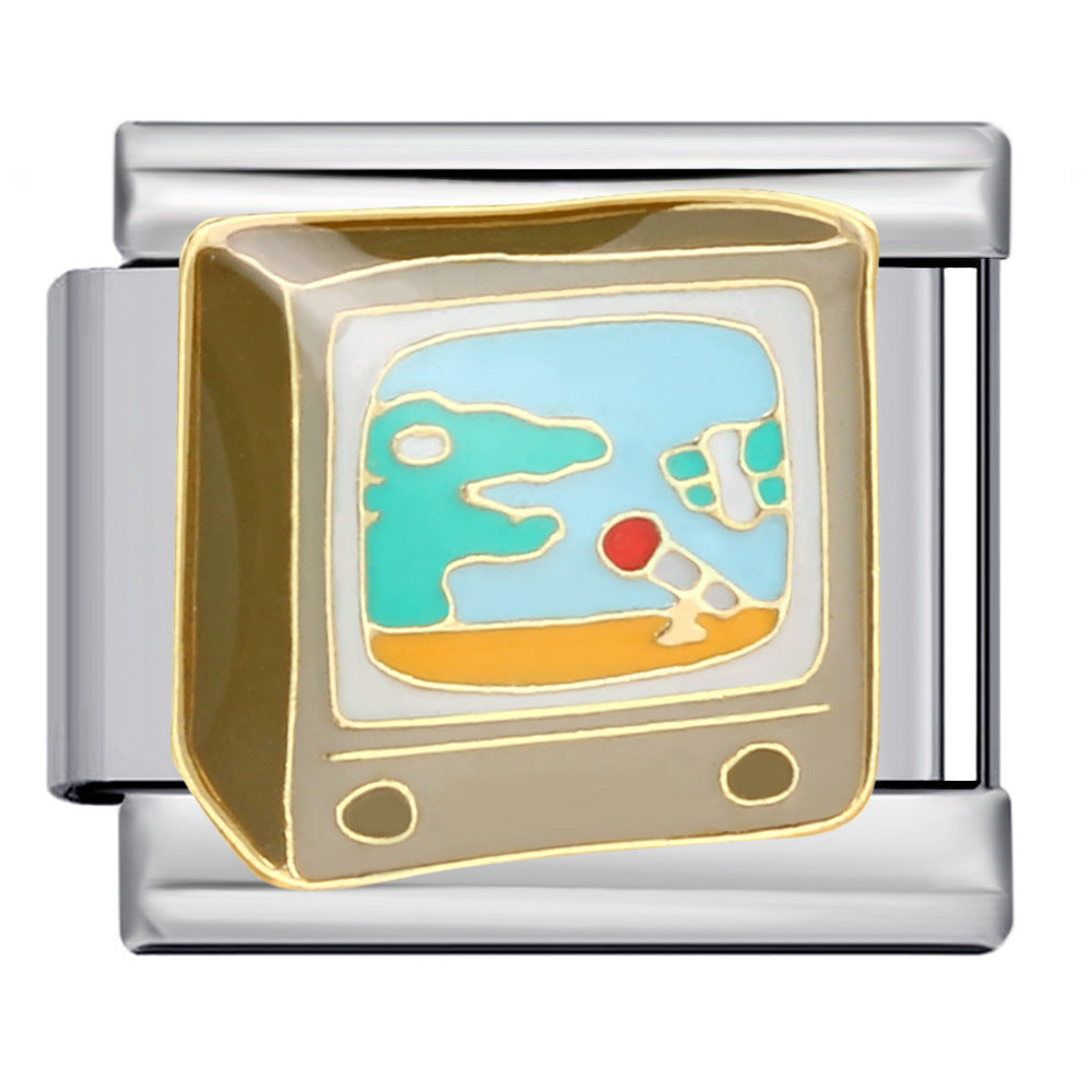 Wholesale Italian Charm Bracelet 9mm DIY Splicing Removable Sports Series Italian Stainless Steel Composable Bracelet