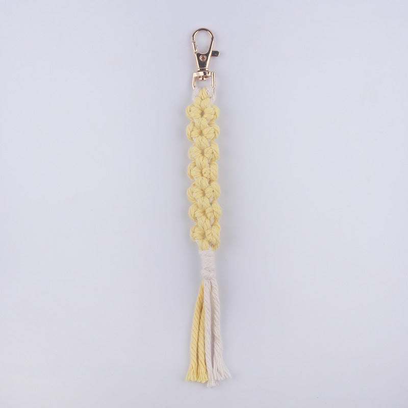 Wholesale handmade woven golden keychain