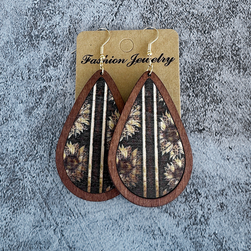 Wholesale Western ethnic style wooden earrings