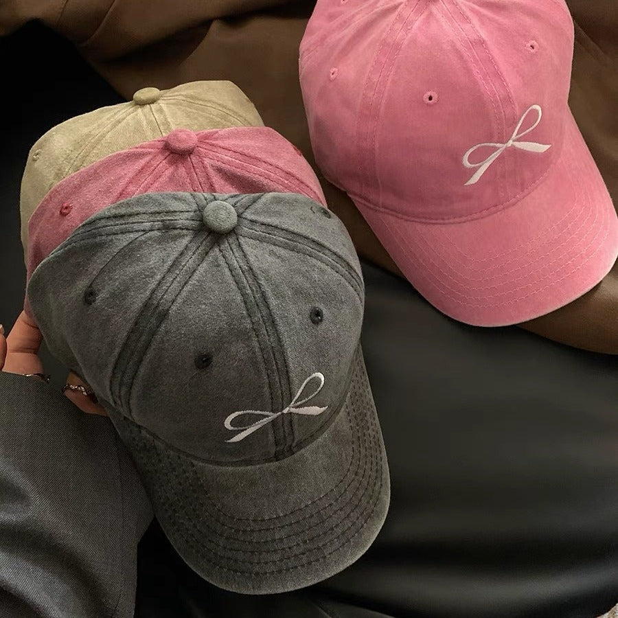 Wholesale Vintage Washed Distressed Bow Embroidered Baseball Cap ACC-HT-Yizhan006