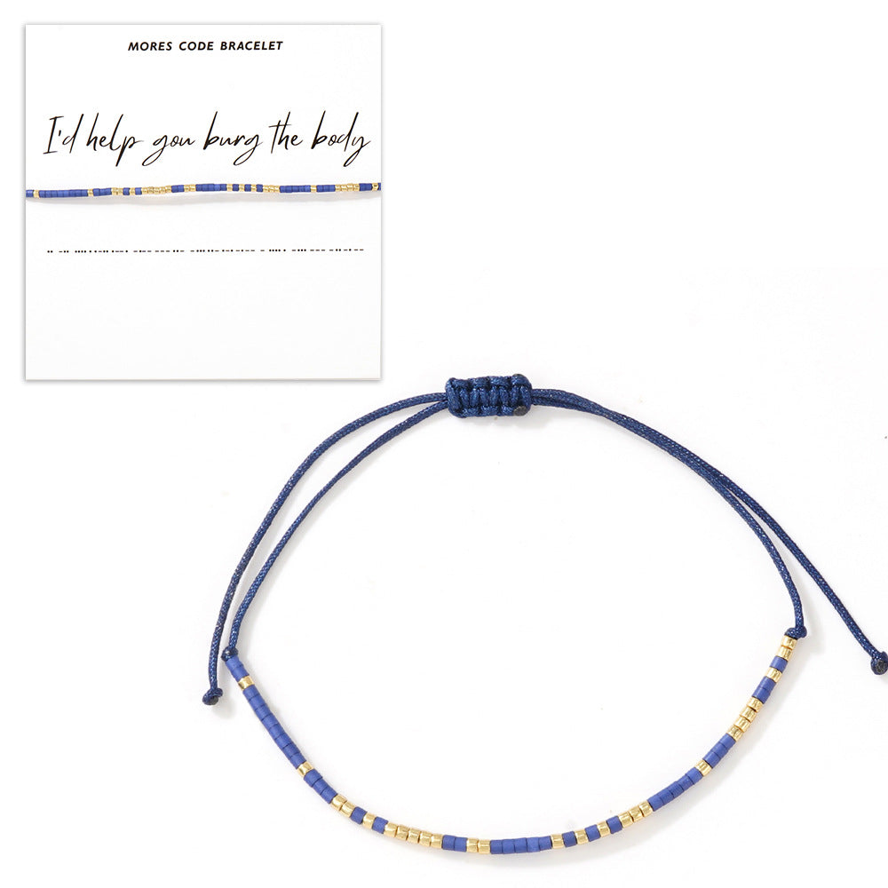 Bracelet fin Bohemian Morse Code en gros