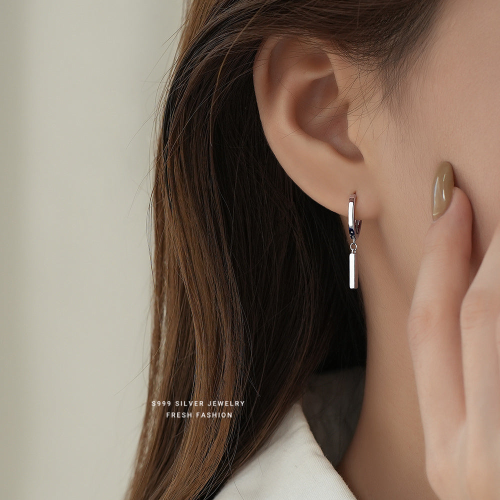 Wholesale Small Silver Strip Earrings Sterling Silver Earrings