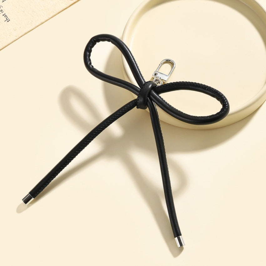 Wholesale Leather bow lanyard keychain