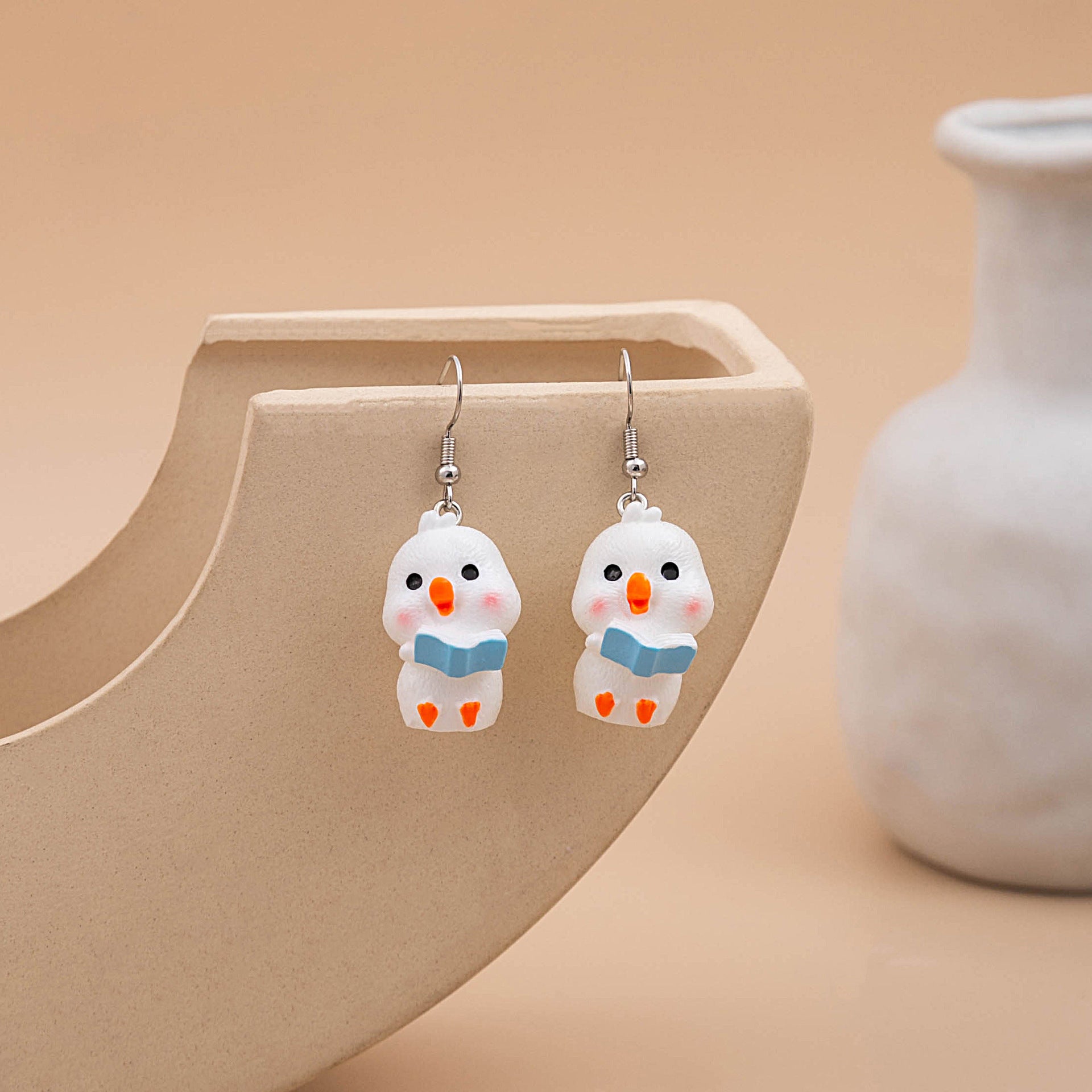 Wholesale cute cartoon chicken animal earrings