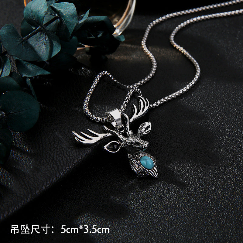 Wholesale Titanium Steel Long Necklace Men's Sweater Chain ACC-NE-Meihun009