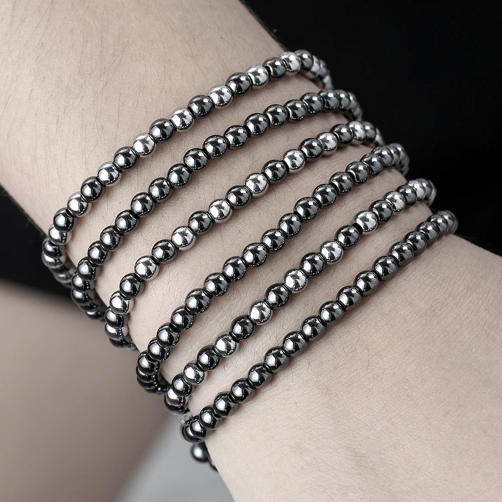 Wholesale  vintage black frosted bracelet zircon crown diamond ball dice  beads bracelet suit