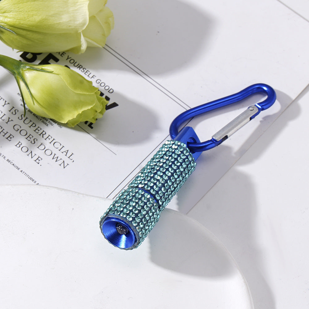 Wholesale New LED Fashion Diamond Mini Flashlight Carabiner Mini Emergency Flashlight Keychain Pendant ACC-KC-ZhiYa008